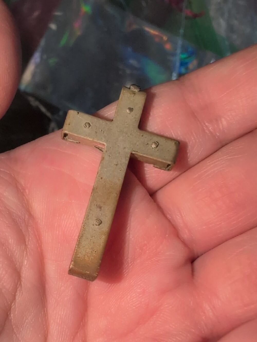 ❤️🔥10/$10❤️🔥 Vintage Crucifix Pendant Carved Mother Of Pearl - Picture 9 of 10